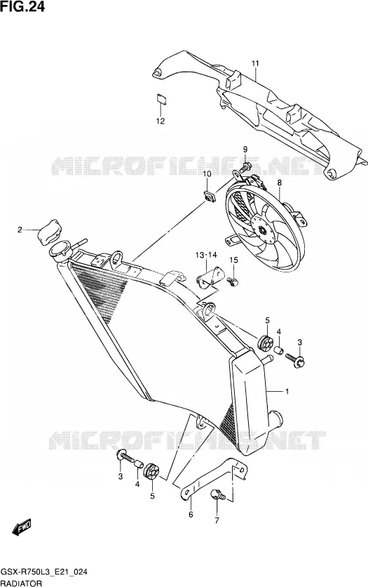 RADIATOR (GSX-R750L3 E24) Suzuki MOTO 750 GSX-R 2013  GSX-R750 L3 (E21)