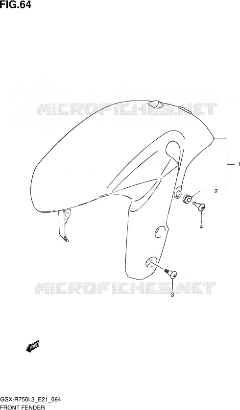 FRONT FENDER (GSX-R750L3 E21) Suzuki MOTO 750 GSX-R 2013  GSX-R750 L3 (E24)