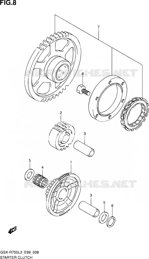 STARTMOTOR CLUTCH Suzuki MOTO 750 GSX-R 2013  GSX-R750 L3 (E99)