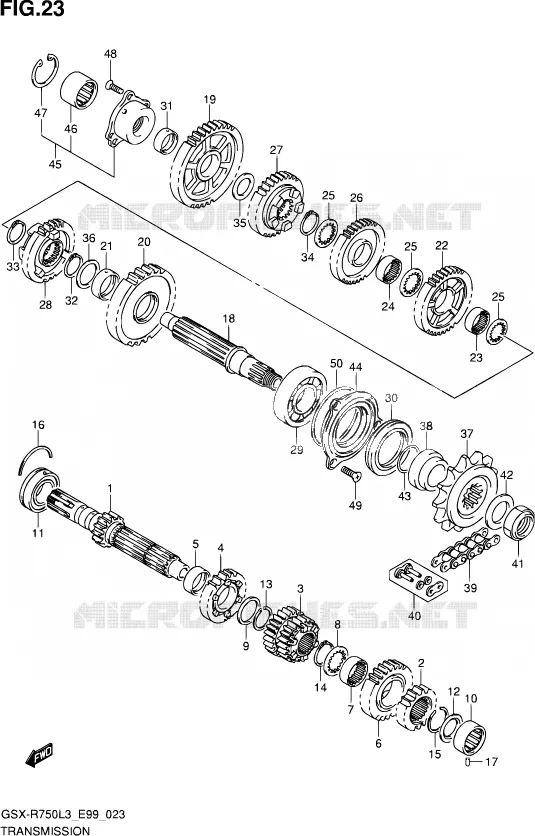 TRANSMISSION Suzuki MOTO 750 GSX-R 2013  GSX-R750 L3 (E99)