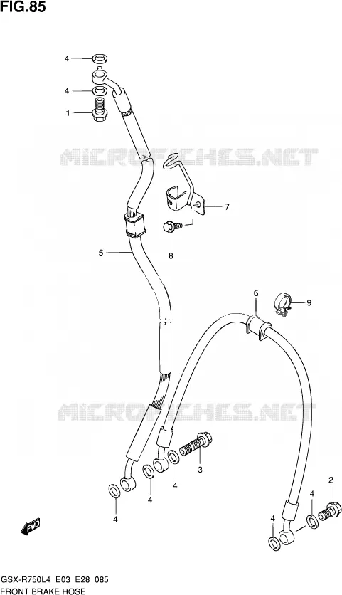 FRONT REMSLANG Suzuki MOTO 750 GSX-R 2014  GSX-R750 L4 (E03,E28,E33)