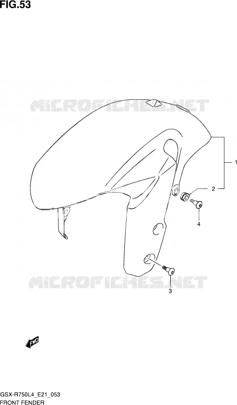 FRONT FENDER (GSX-R750UFL4 E21) Suzuki MOTO 750 GSX-R 2014  GSX-R750 L4 (E21)