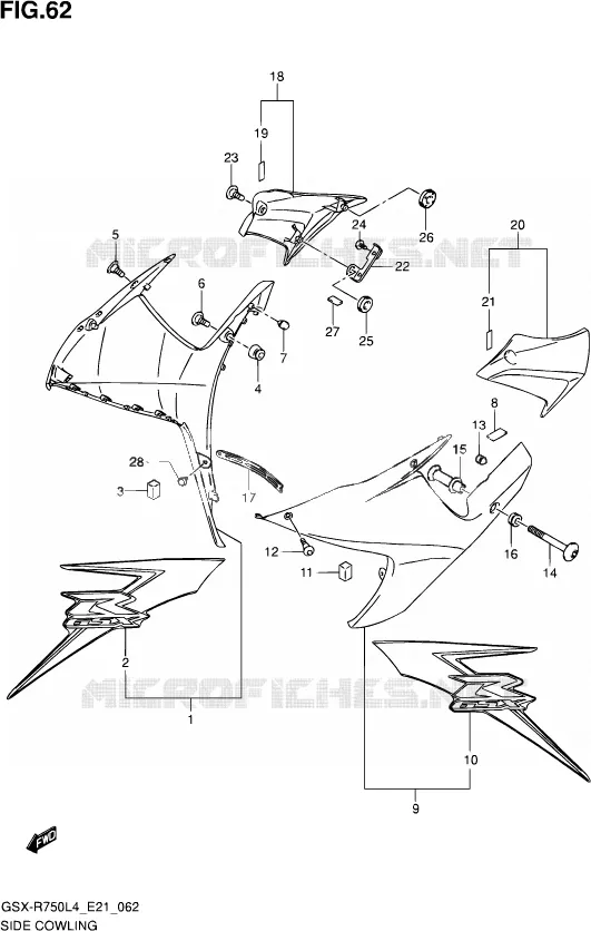 SIDE KUIP (JSP,AR6) Suzuki MOTO 750 GSX-R 2014  GSX-R750 L4 (E21)