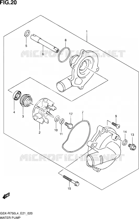 WATERPOMP Suzuki MOTO 750 GSX-R 2014  GSX-R750 L4 (E21)