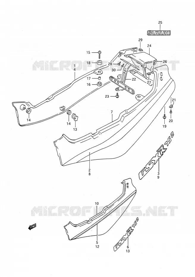 ACHTER KUIP Suzuki MOTO 750 GSX-R 1991  GSX-R750 M (E03,E28,E33)
