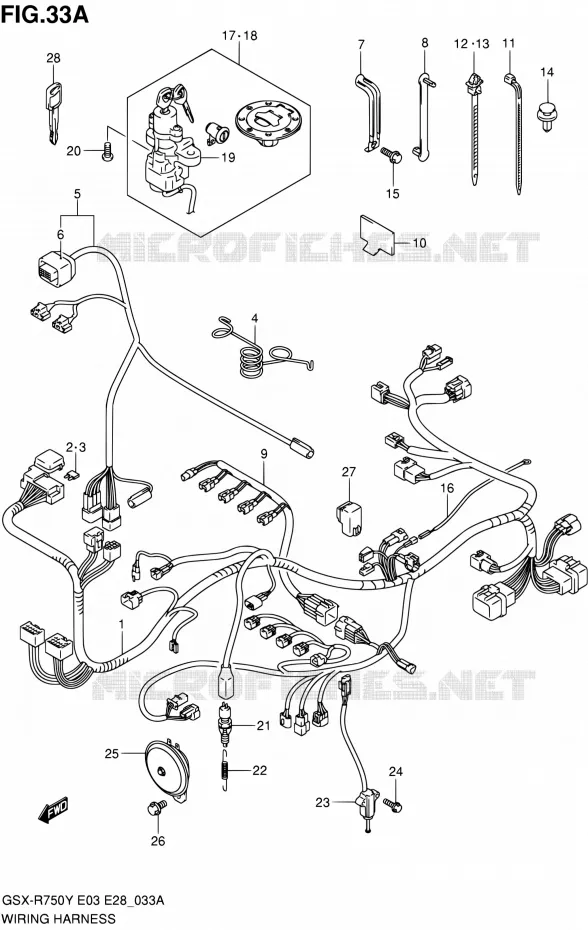 BEDRADING (MODELE K2) Suzuki MOTO 750 GSX-R 2000  GSX-R750Y(E03,E28,E33)