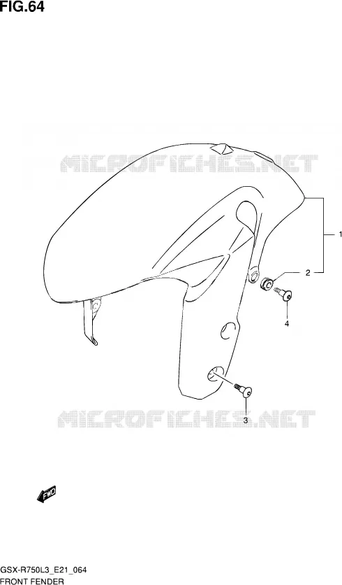FRONT FENDER (GSX-R750L3 E21) Suzuki MOTO 750 GSX-R 2013  GSX-R750UF L3 (E21)