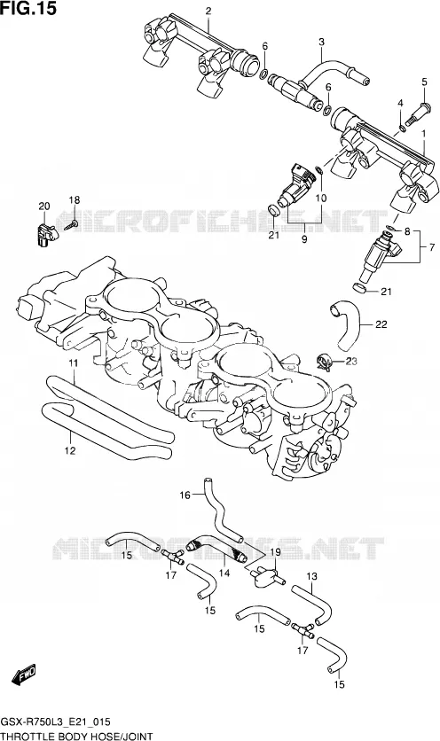GASKLEPHUIS (GSX-R750L3 E21) Suzuki MOTO 750 GSX-R 2013  GSX-R750UF L3 (E21)