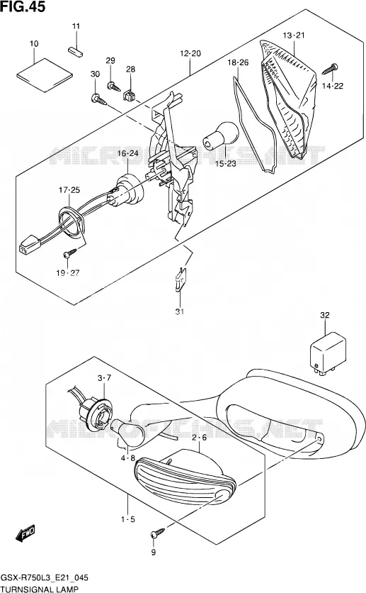 INDICATOREN (GSX-R750L3 E24) Suzuki MOTO 750 GSX-R 2013  GSX-R750UF L3 (E21)