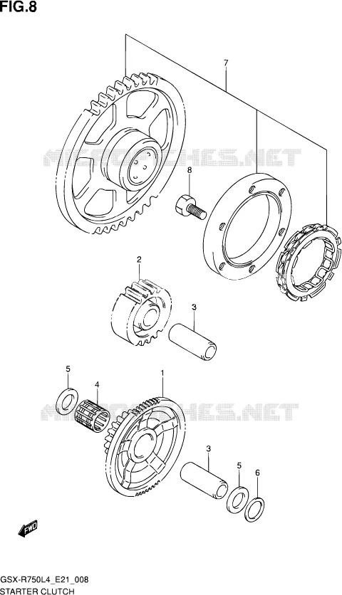 STARTMOTOR CLUTCH Suzuki MOTO 750 GSX-R 2014  GSX-R750UF L4 (E21)