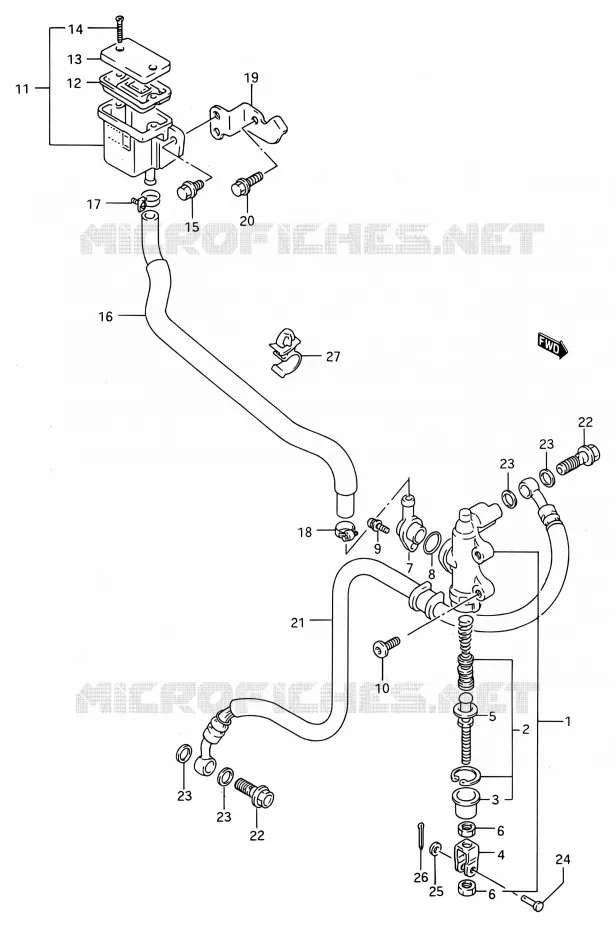 ACHTER HOOFDREMCILINDER (MODELE N/P) Suzuki MOTO 750 GSX-R 1993  GSX-R750W P (E03,E28,E33)