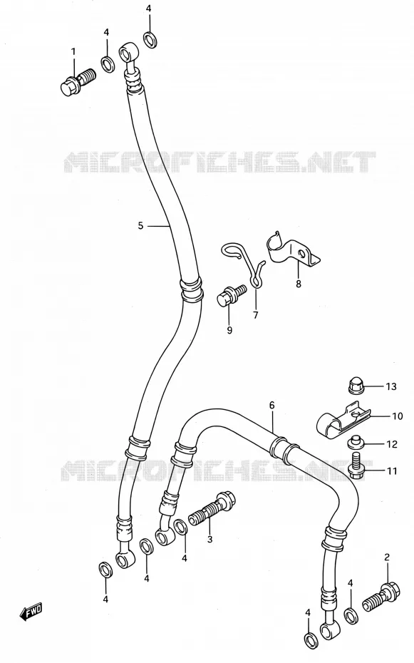 FRONT REMSLANG (MODELE R/S) Suzuki MOTO 750 GSX-R 1994  GSX-R750W R (E03,E28,E33)