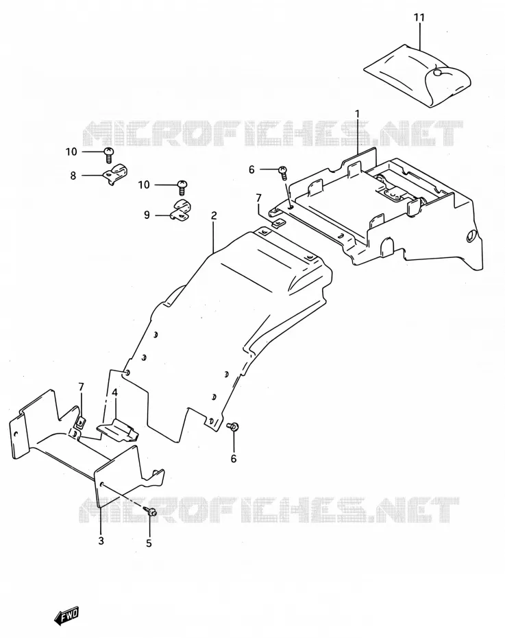 ACHTERSPATBORD (MODELE R/S) Suzuki MOTO 750 GSX-R 1995  GSX-R750W S (E03,E28,E33)