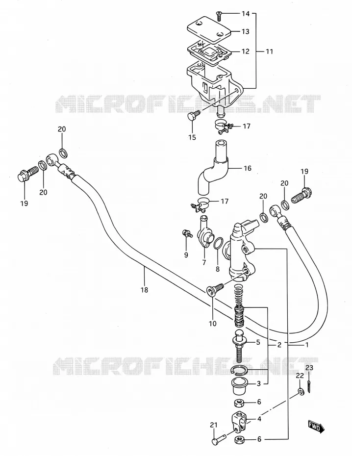 ACHTER HOOFDREMCILINDER Suzuki MOTO 1100 GSX-F 1992  GSX1100F N (E03,E28,E33)