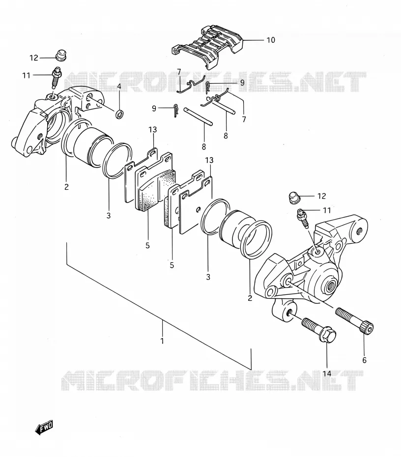 REAR CALIPER (MODELE P) Suzuki MOTO 1100 GSX-F 1993  GSX1100F P (E03,E28,E33)