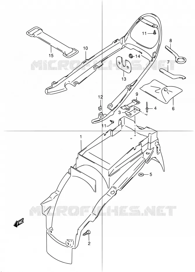ACHTERSPATBORD Suzuki MOTO 1200 GSX 2001  GSX1200K1