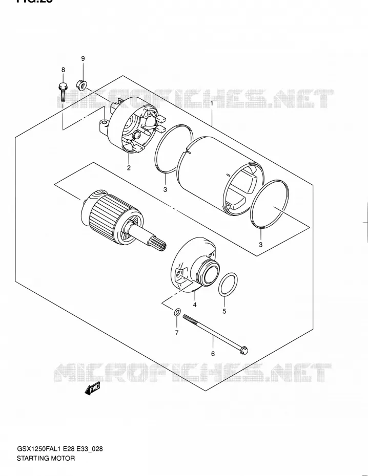 STARTMOTOR Suzuki MOTO 1250 GSX-F 2011  GSX1250FA L1 (E03,E28,E33)