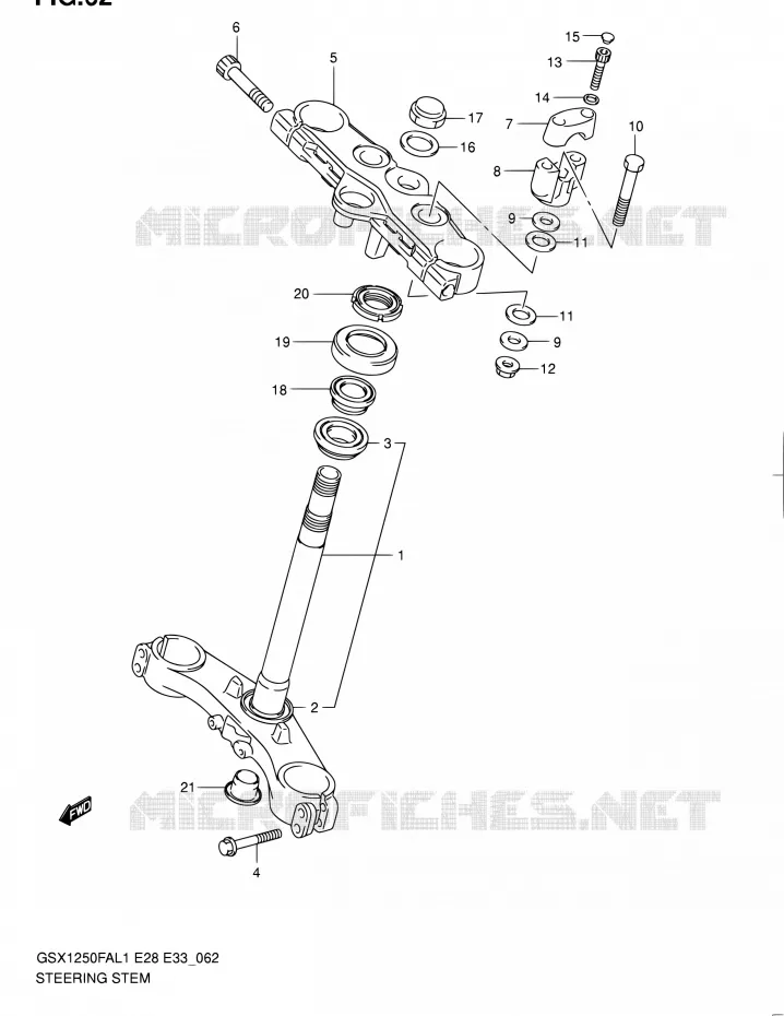 STUURKOLOM Suzuki MOTO 1250 GSX-F 2011  GSX1250FA L1 (E03,E28,E33)