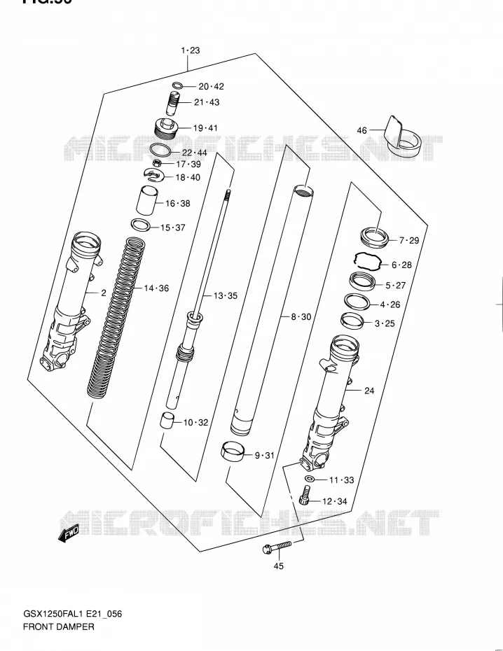 FRONT SCHOKDEMPER Suzuki MOTO 1250 GSX-F 2011  GSX1250FAL1(E24)