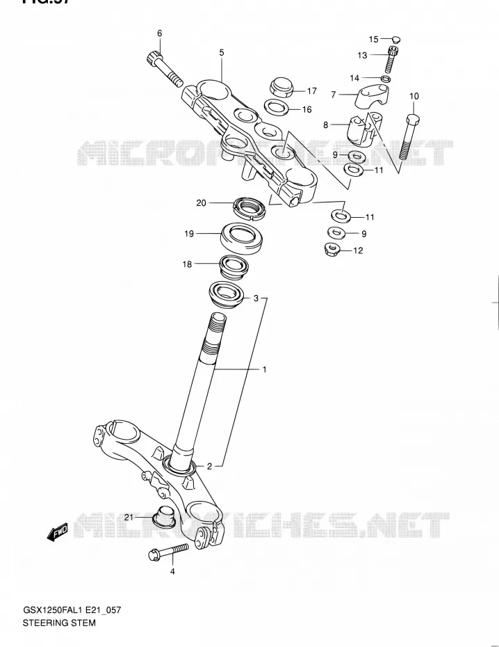 STUURKOLOM Suzuki MOTO 1250 GSX-F 2011  GSX1250FAL1(E24)