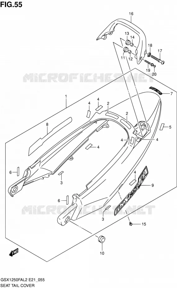 ACHTER KUIP Suzuki MOTO 1250 GSX-F 2013  GSX1250FAL2(E21)
