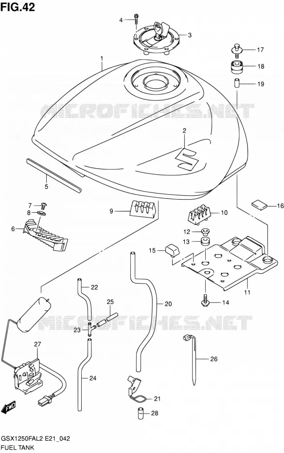 BENZINETANK (GSX1250FAL2 E24) Suzuki MOTO 1250 GSX-F 2013  GSX1250FAL2(E21)