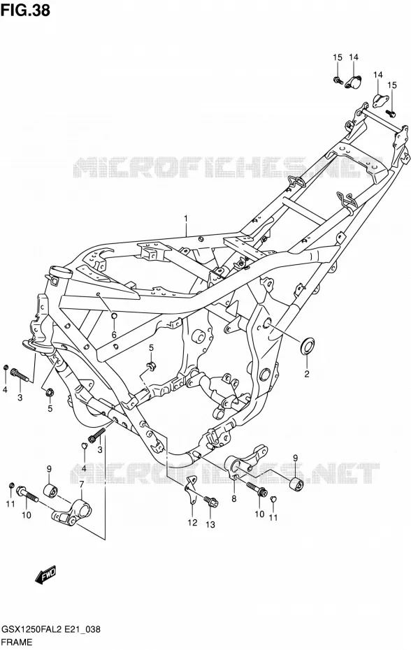 FRAME Suzuki MOTO 1250 GSX-F 2012  GSX1250FAL2(E21)