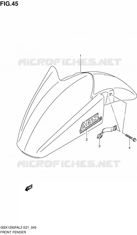 FRONT FENDER Suzuki MOTO 1250 GSX-F 2012  GSX1250FAL2(E21)