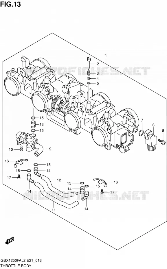 GASKLEPHUIS Suzuki MOTO 1250 GSX-F 2015  GSX1250FAL2(E21)