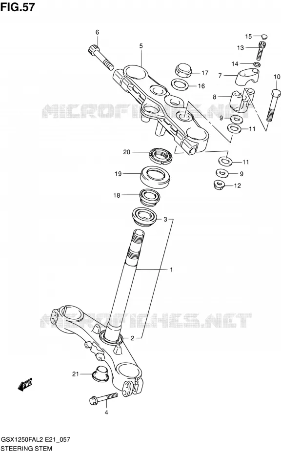STUURKOLOM Suzuki MOTO 1250 GSX-F 2015  GSX1250FAL2(E21)