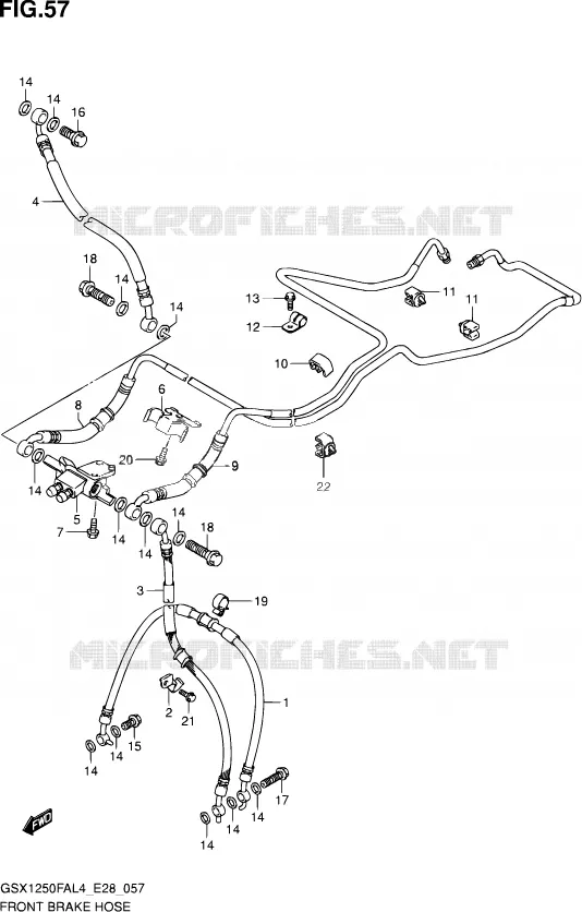 FRONT REMSLANG Suzuki MOTO 1250 GSX-F 2014  GSX1250FA L4 (E03,E28,E33)