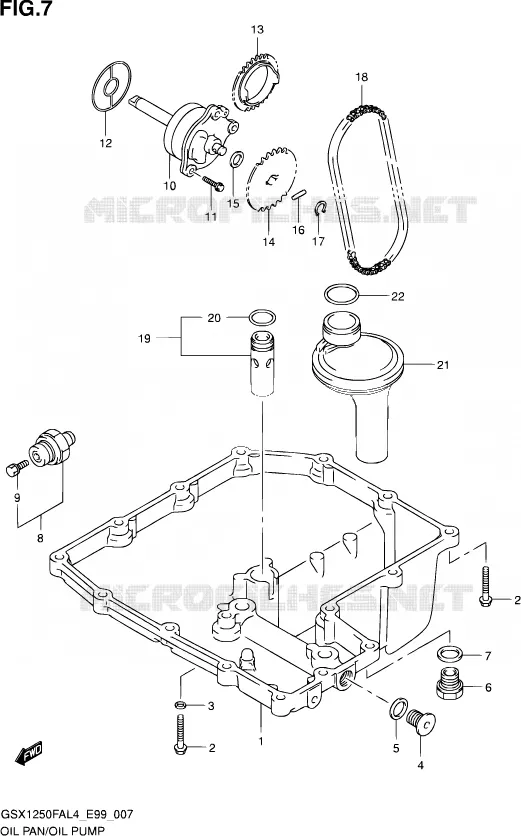 SUMP - OLIEPOMP Suzuki MOTO 1250 GSX-F 2014  GSX1250FA L4 (E99)