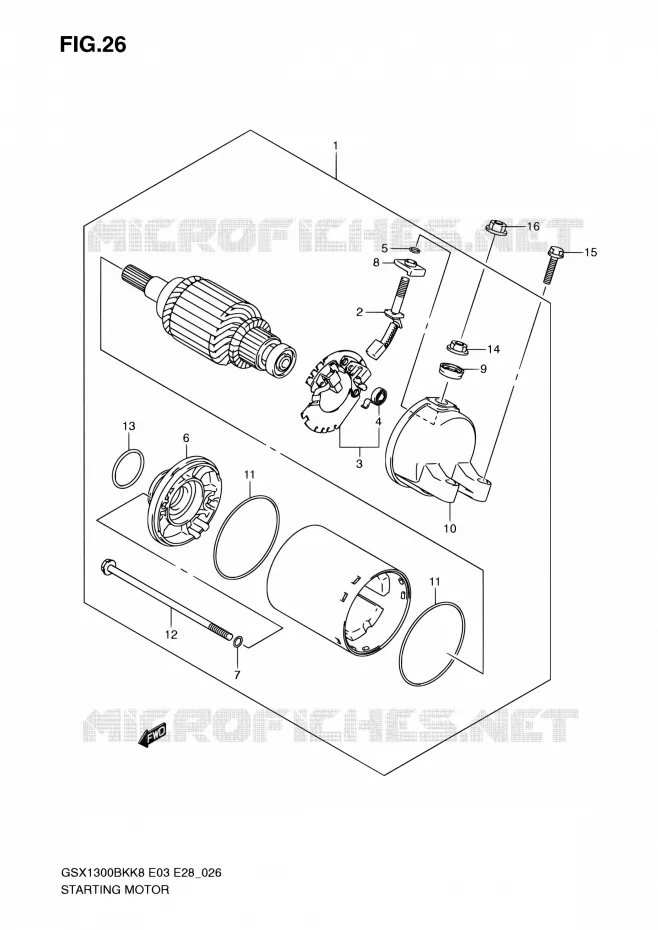 STARTMOTOR Suzuki MOTO 1300 B-KING 2008  GSX1300BK K8 (E03,E28,E33)