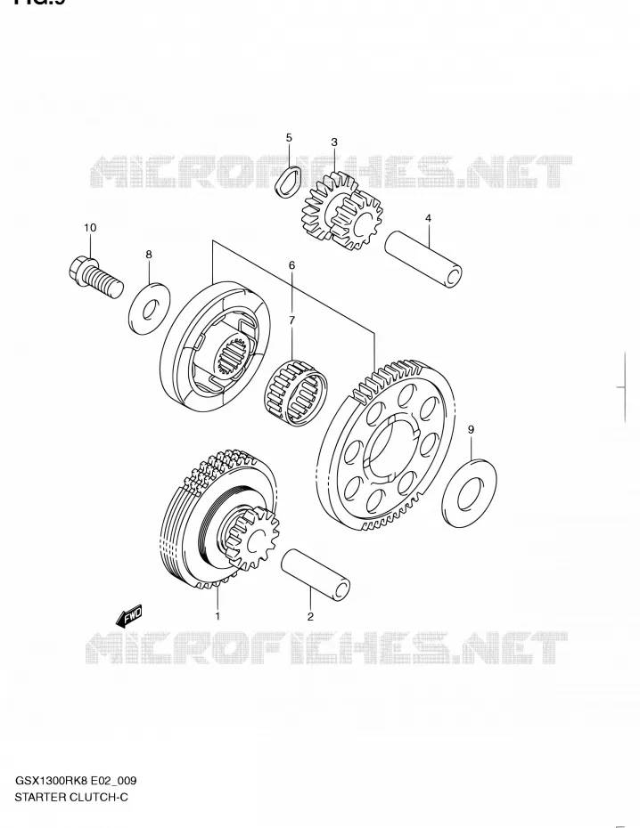 STARTMOTOR CLUTCH Suzuki MOTO 1300 HAYABUSA 2008  GSX1300RK8(E51)