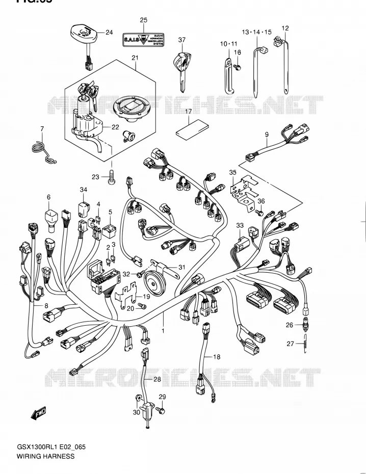 BEDRADING (GSX1300RL1 E19) Suzuki MOTO 1300 HAYABUSA 2011  GSX1300RL1(E24)