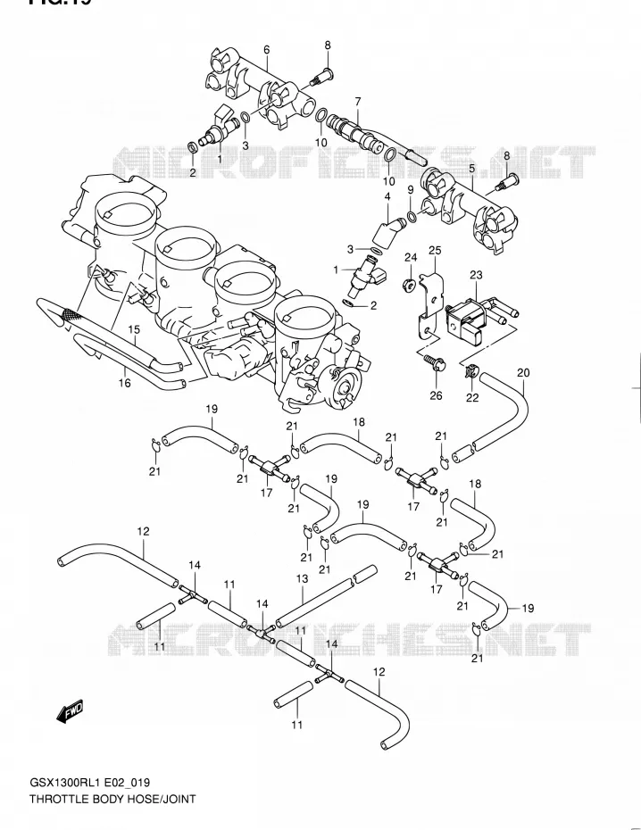 GASKLEPHUIS (GSX1300RL1 E14) Suzuki MOTO 1300 HAYABUSA 2011  GSX1300RL1(E51)