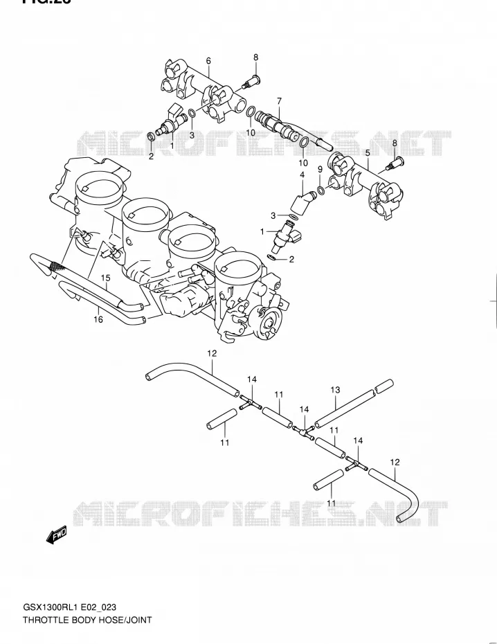GASKLEPHUIS (GSX1300RL1 E51) Suzuki MOTO 1300 HAYABUSA 2011  GSX1300RL1(E51)