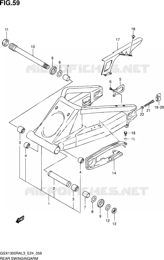 SWINGARM Suzuki MOTO 1300 HAYABUSA 2013  GSX1300RA L3 (E24)