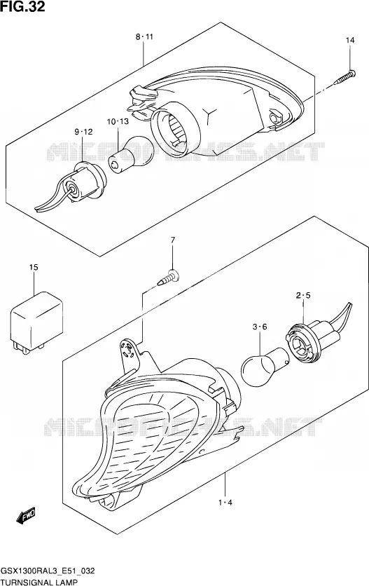 INDICATOREN Suzuki MOTO 1300 HAYABUSA 2013  GSX1300RA L3 (E51)