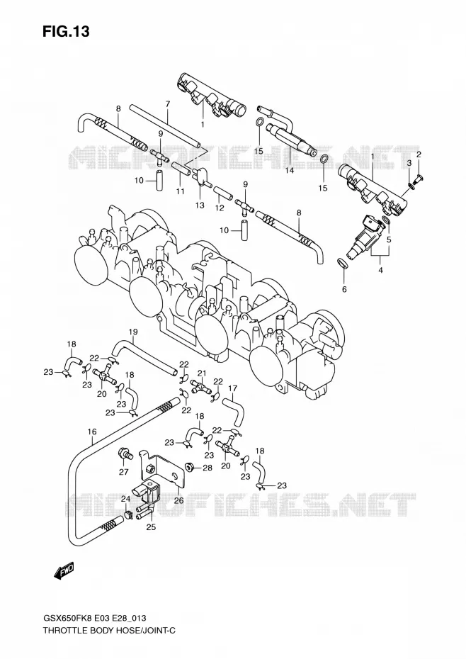 GASKLEPHUIS Suzuki MOTO 650 GSX-F 2008  GSX650F K8 (E03,E28,E33)