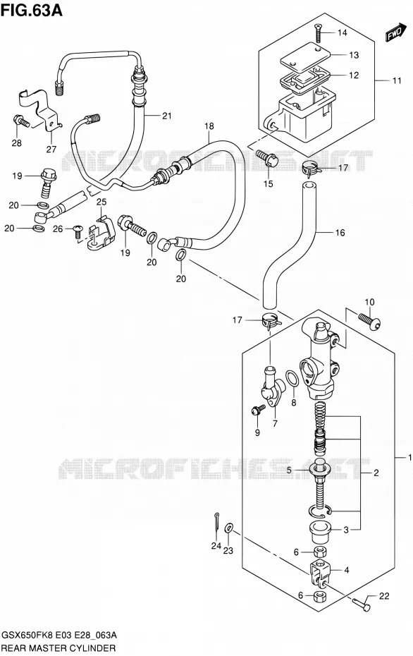 ACHTER HOOFDREMCILINDER (GSX650FAK9/FL0/FAL0) Suzuki MOTO 650 GSX-F 2009  GSX650F K9 (E03,E28,E33)