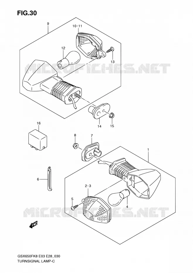 INDICATOREN Suzuki MOTO 650 GSX-F 2009  GSX650F K9 (E03,E28,E33)