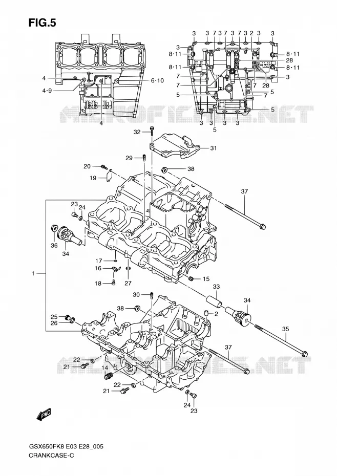 CASING Suzuki MOTO 650 GSX-F 2010  GSX650F L0 (E03,E28,E33)