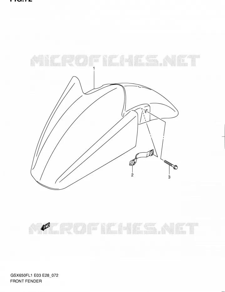FRONT FENDER (GSX650FL1 E33) Suzuki MOTO 650 GSX-F 2011  GSX650F L1 (E03,E28,E33)