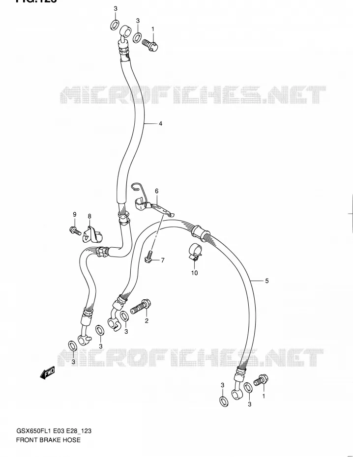 FRONT REMSLANG (GSX650FL1 E28) Suzuki MOTO 650 GSX-F 2011  GSX650F L1 (E03,E28,E33)