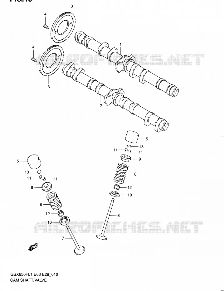 NOKKENAS - VALVES Suzuki MOTO 650 GSX-F 2011  GSX650F L1 (E03,E28,E33)