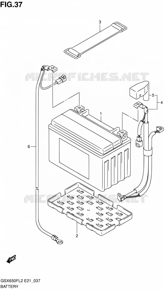 ACCU (GSX650FUAL2 E21) Suzuki MOTO 650 GSX-F 2012  GSX650FL2(E21)