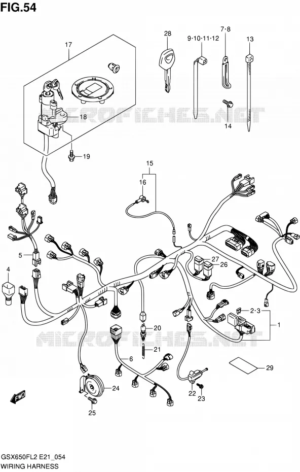BEDRADING (GSX650FUL2 E21) Suzuki MOTO 650 GSX-F 2012  GSX650FL2(E21)