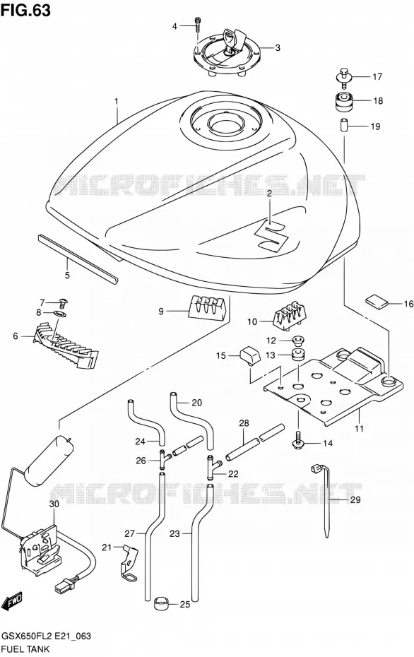 BENZINETANK (GSX650FL2 E24) Suzuki MOTO 650 GSX-F 2012  GSX650FL2(E21)