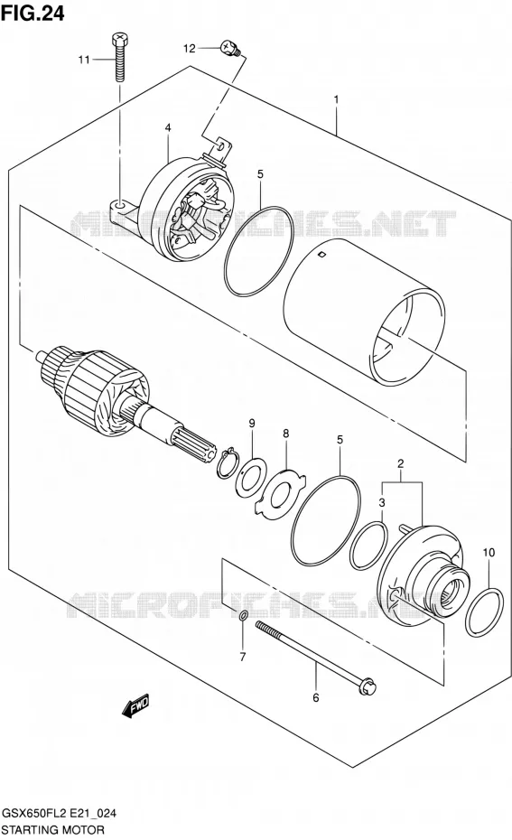 STARTMOTOR Suzuki MOTO 650 GSX-F 2012  GSX650FL2(E21)